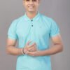 Active lite polo-Peach-Sky blue